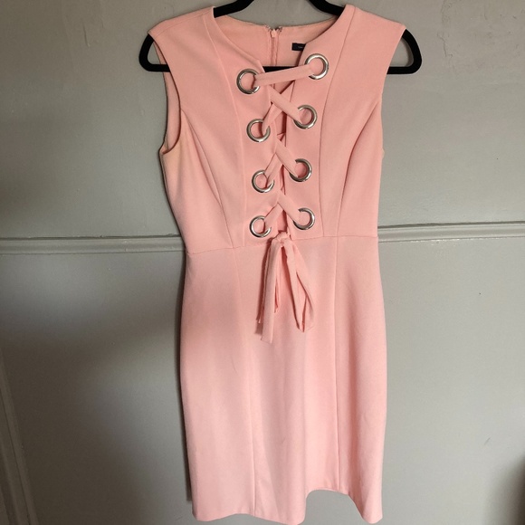 Tommy Hilfiger Dresses & Skirts - Tommy Hilfiger Pink Lace Up Midi Dress
